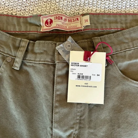 Olive Green Men's Shorts - Picture 2 of 4